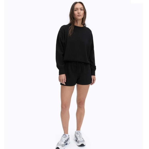 NWT Reigning Champ Lightweight Terry Cut-off Crewneck Sweatshirt Black - Picture 1 of 6